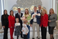 In Ostrovets, a new large family was congratulated as part of “The Third Child- Father`s” project